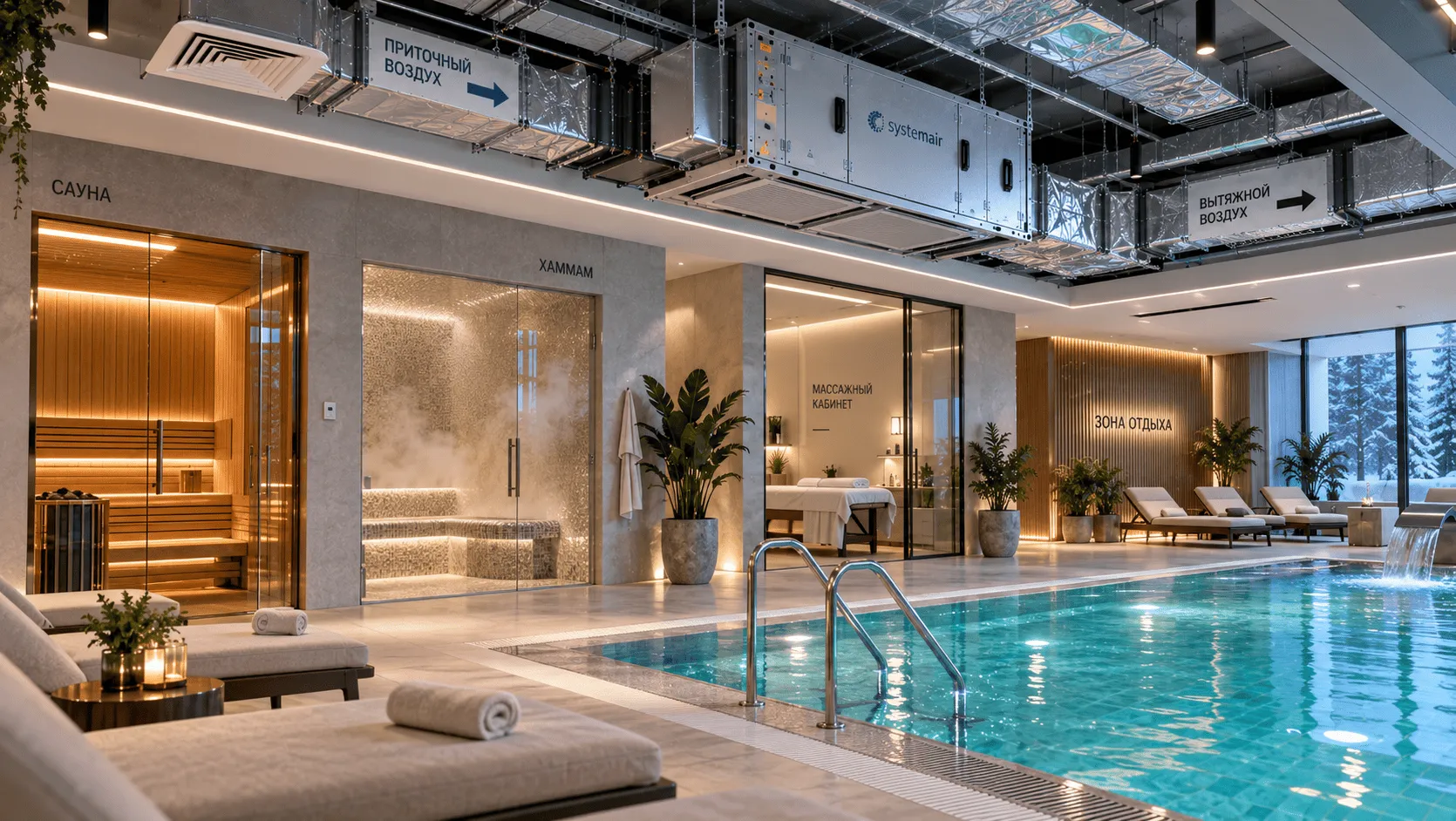 Вентиляция и кондиционирование SPA-салонов- проектирование и монтаж